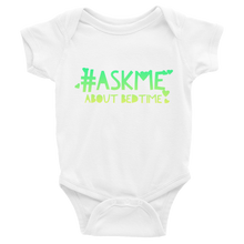 About Bedtime Onesie (Green/Yellow Letters)